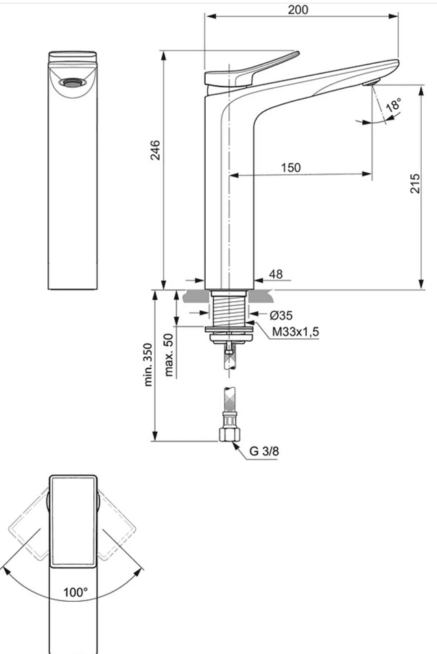 BC758AA Conca висока чешма за надграден мијалник thumb 2