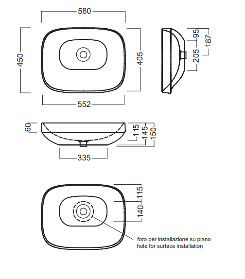 Abito Nero надграден мијалник thumb 5
