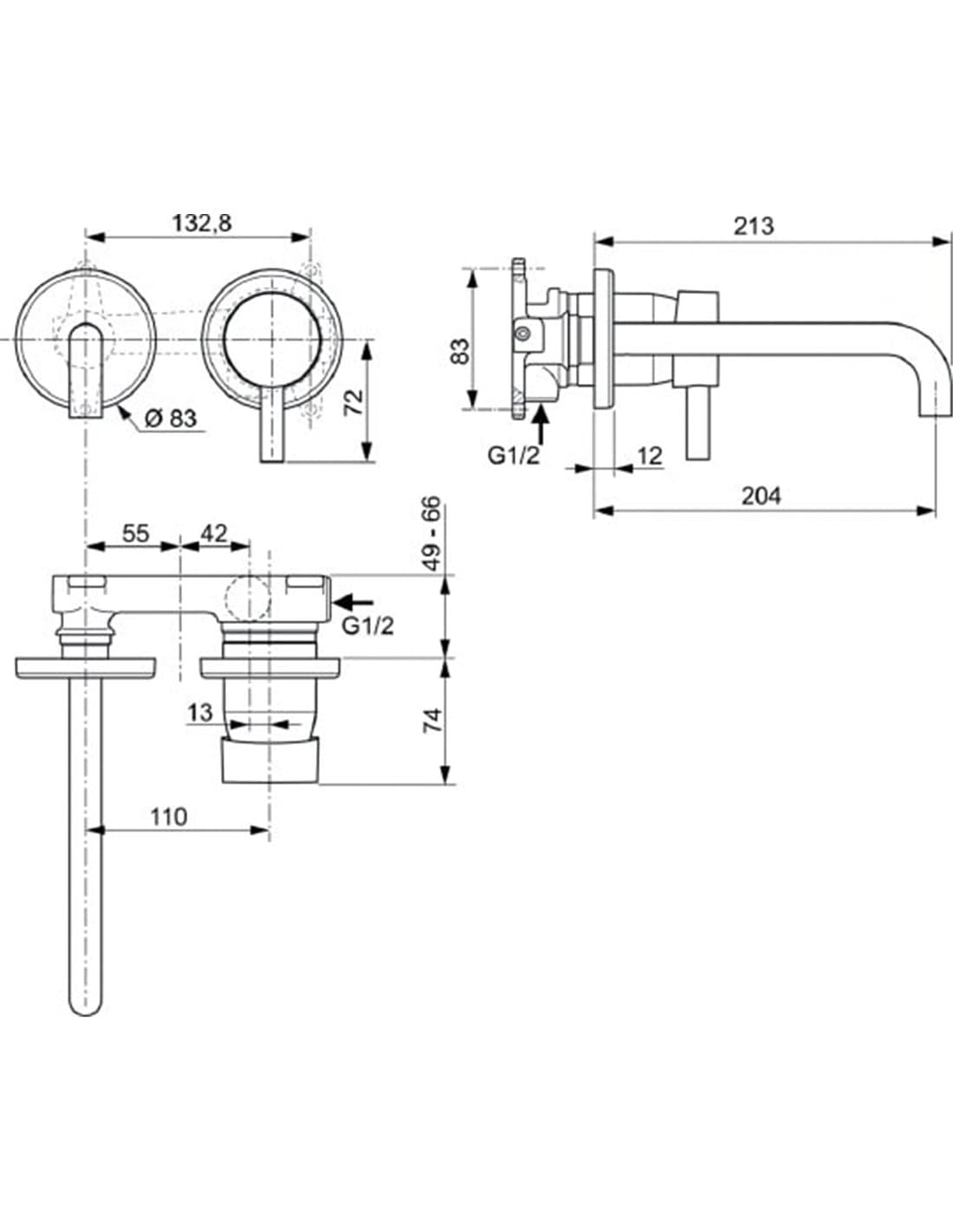 BD764XG+A1313NU Ceraline вградна чешма за мијалник thumb 4