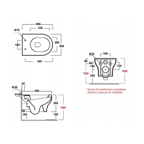 CLEAR црна мат конзолна ВЦ шоља thumb 3