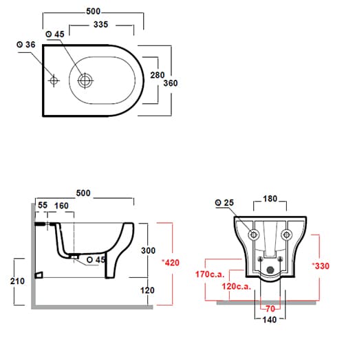 CLEAR Биде конзолно црно мат thumb 3