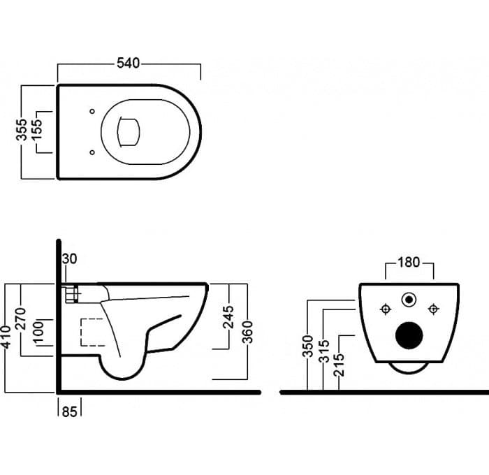 Fusion конзолна шоља црна мат thumb 3