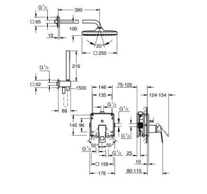 25289000 Eurocube Вграден туш систем thumb 3