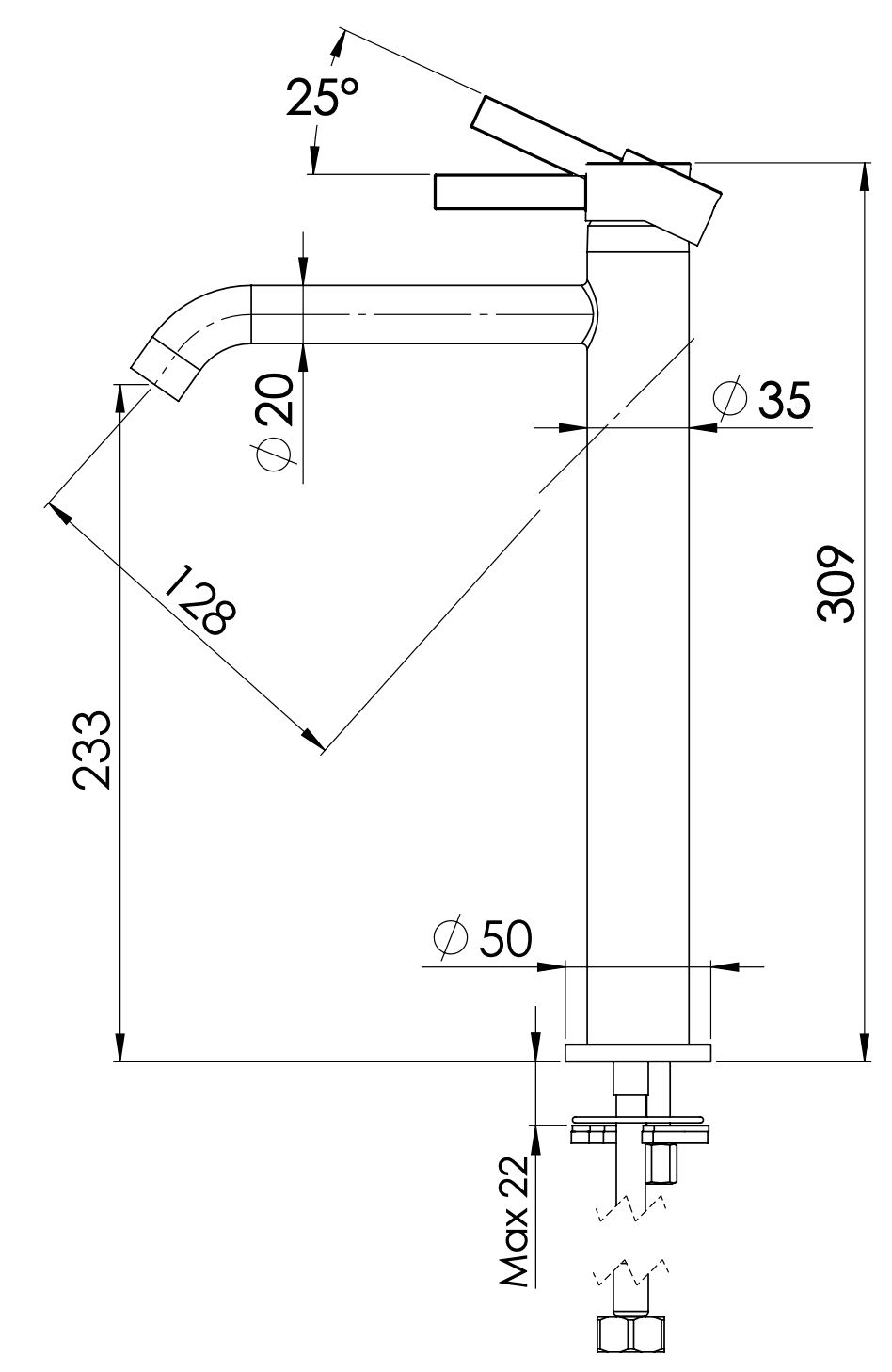 MC11LXLNO Metrica висока чешма за надграден мијалник thumb 2