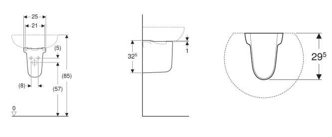 Idol мијалник со получизма 50cm thumb 3