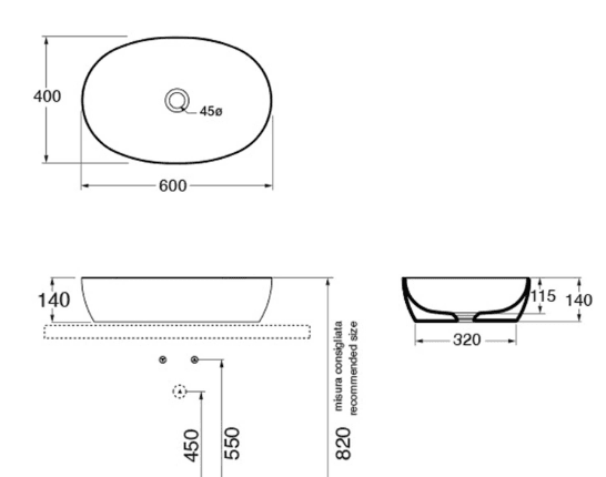 Elegance Tortora надграден мијалник thumb 2