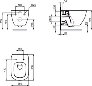 Tesi конзолна шоља бела мат thumb 2
